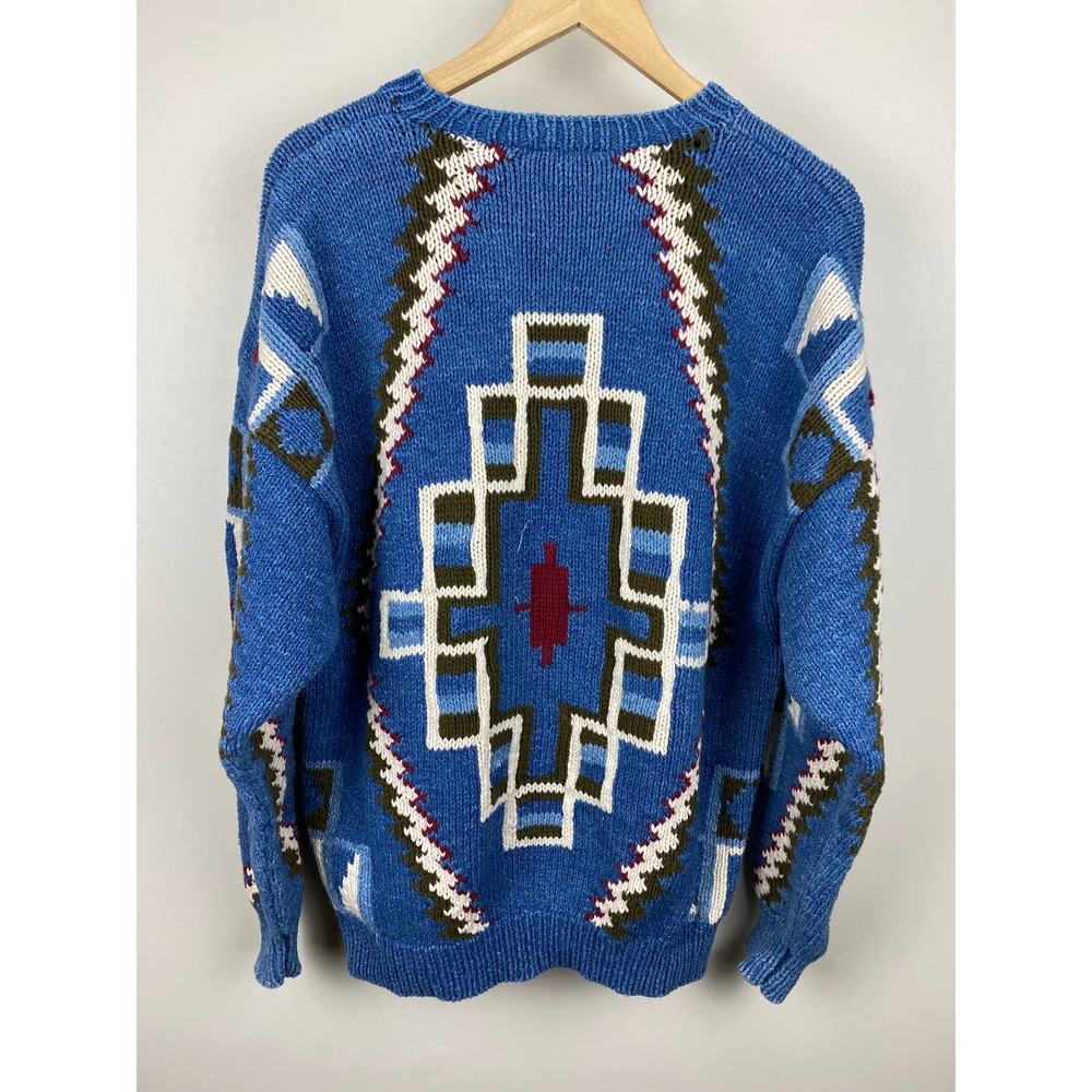 Ruff Hewn Vintage Knit Sweater Crewneck Tribal Blanket Pattern - L - Picture 13 of 15